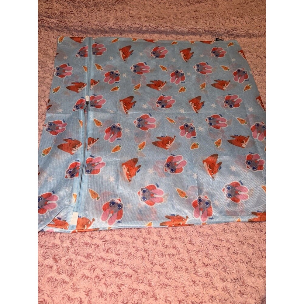 Disney Zootopia Laundry Net Bag Zip Mesh Blue Nick Judy Large